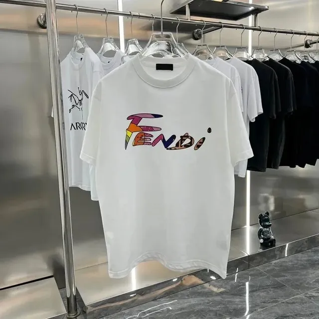 Fendi Graphic Tee Multicolor Logo Print