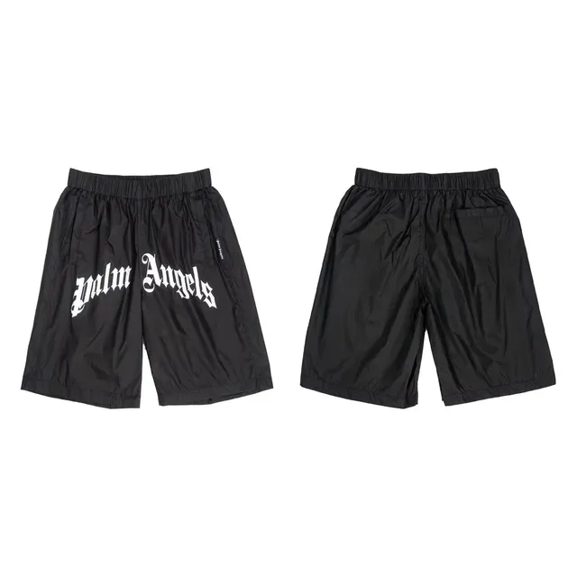 Palm Angels Logo Shorts White Gothic Logo