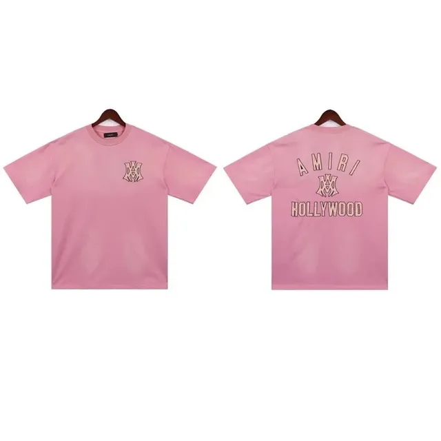 Amiri Graphic Tee Hollywood Print Pink