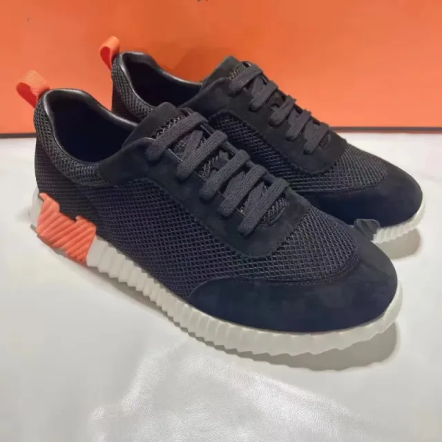 Hermès Oran Sneaker Black Mesh Suede