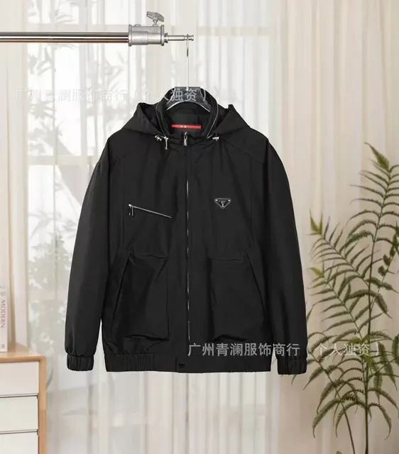 Prada Hooded Jacket Logo Patch
