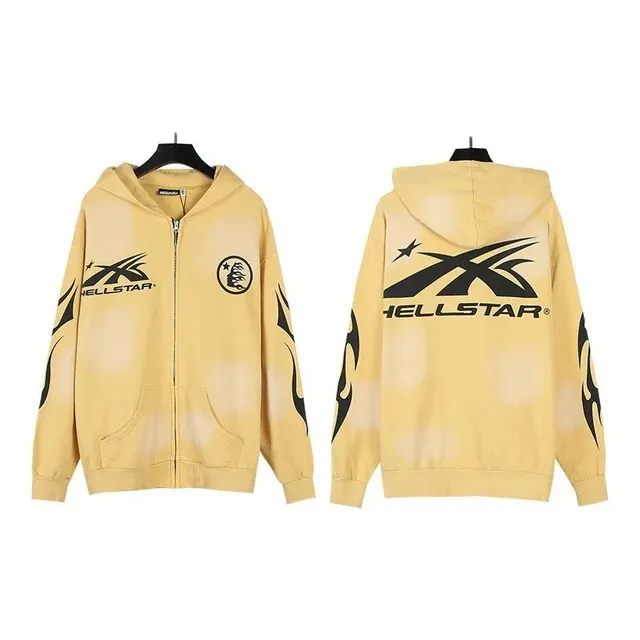 Hellstar Zip-Up Hoodie Tie-Dye Print