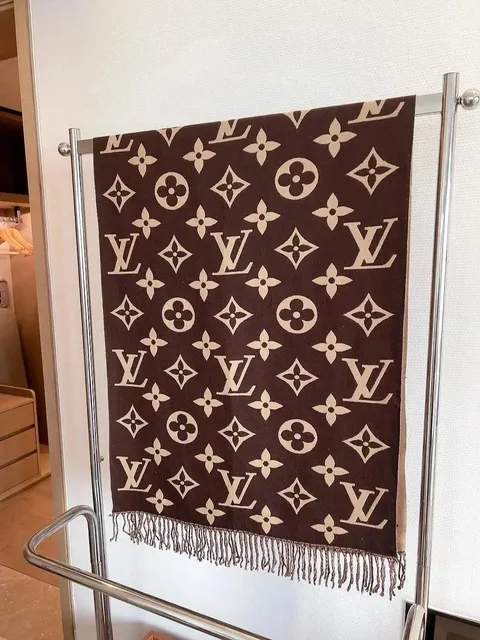 Louis Vuitton Monogram Shawl Brown Beige