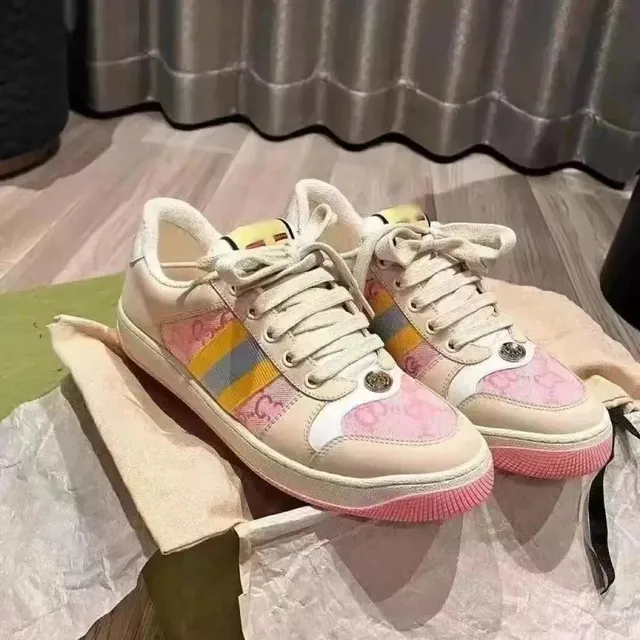 Gucci Rhyton Sneaker Web Stripe Pink
