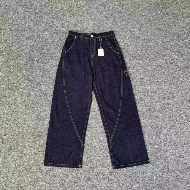Amiri Wide-Leg Jeans Contrast Stitch