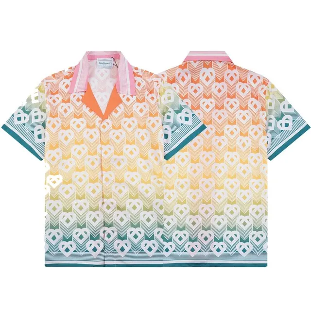 Casablanca Camp Shirt Gradient Heart Print