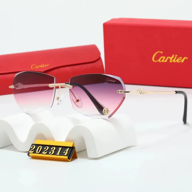 Cartier Sunglasses Gradient Pink Lens with Gold Frame