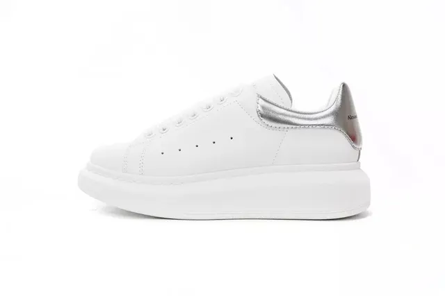Alexander McQueen Oversized Sneaker White with Silver Heel Tab