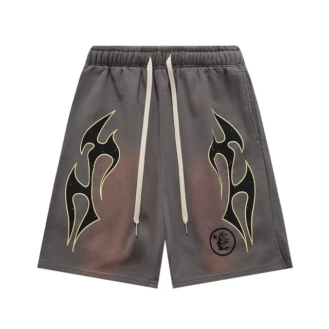 Hellstar Flame Graphic Shorts Gradient Flame Print