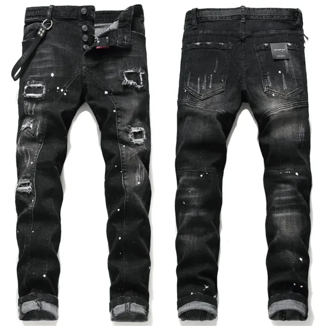 Dsquared2 Distressed Jeans Paint-Splatter Ripped