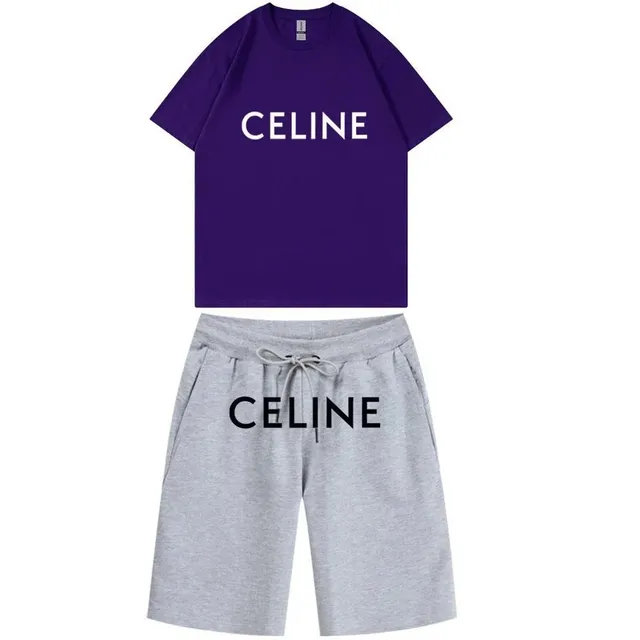 Celine Logo Set Purple and Grey