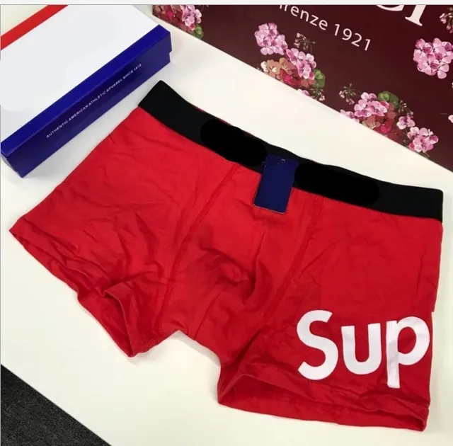 Supreme Box Logo Boxer Briefs Red with White Logo
