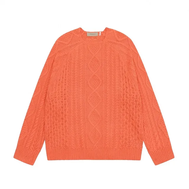 Fear of God Essentials Cable Knit Sweater Coral Orange