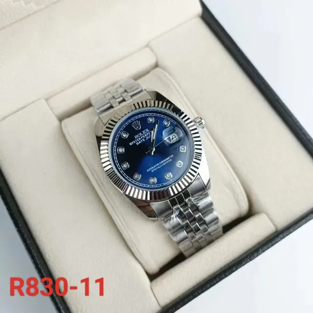 Rolex Oyster Perpetual Datejust Blue Dial Diamond Hour Markers