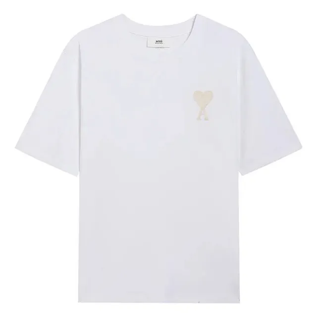AMI Paris Heart Logo T-Shirt Cream Heart