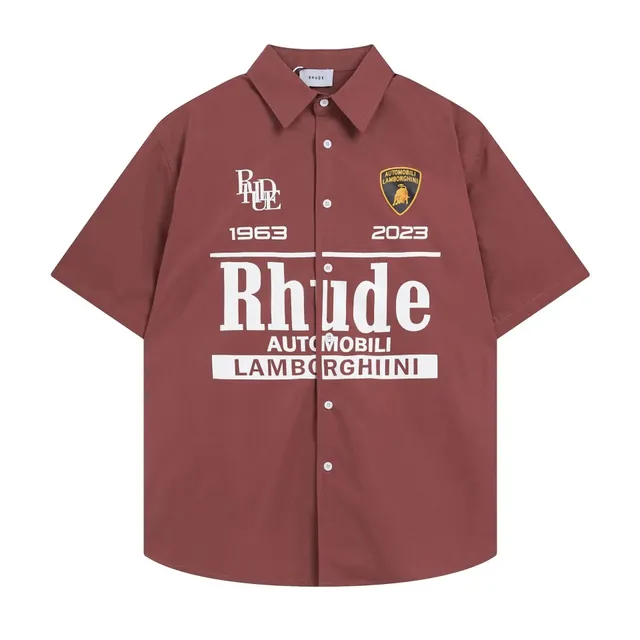 Rhude Short-Sleeve Button-Up Shirt Lamborghini Collaboration