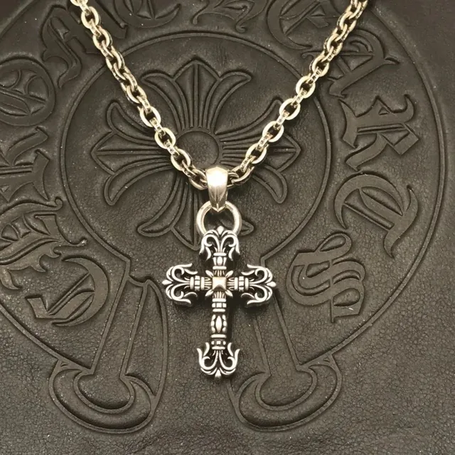 Chrome Hearts Cross Pendant Ornate Fleur-de-Lis
