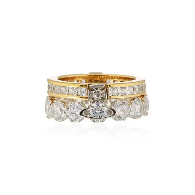 Vivienne Westwood Orb Ring Set Diamond-Encrusted