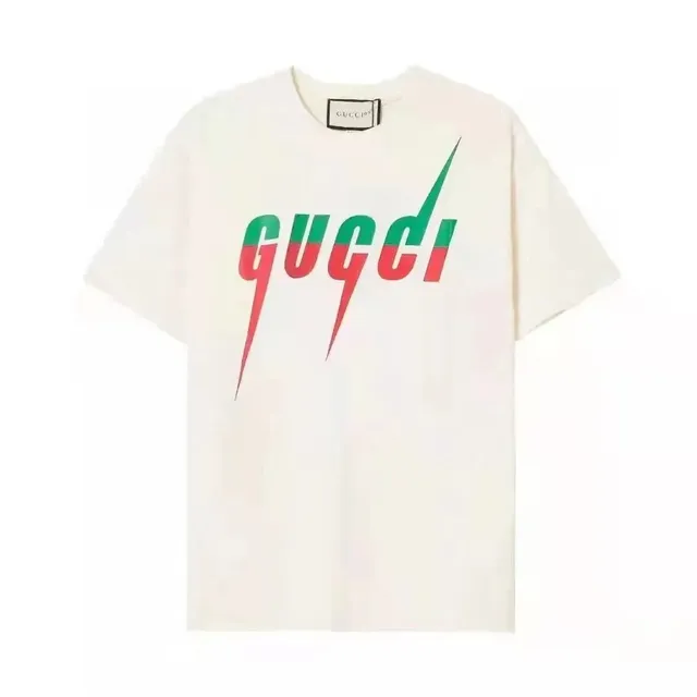Gucci Logo T-Shirt Lightning Bolt Print