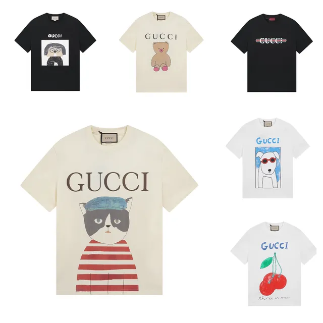 Gucci t shirts Striped Cat Print