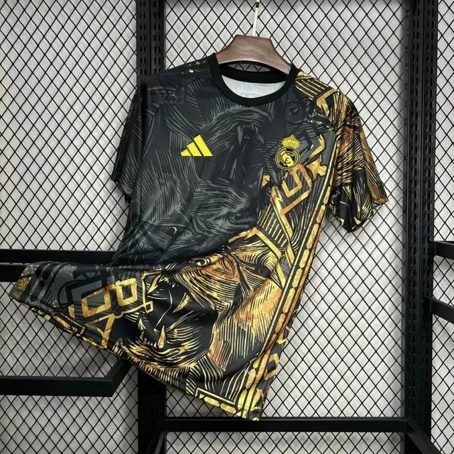 Adidas Real Madrid Jersey Black Gold Graphic