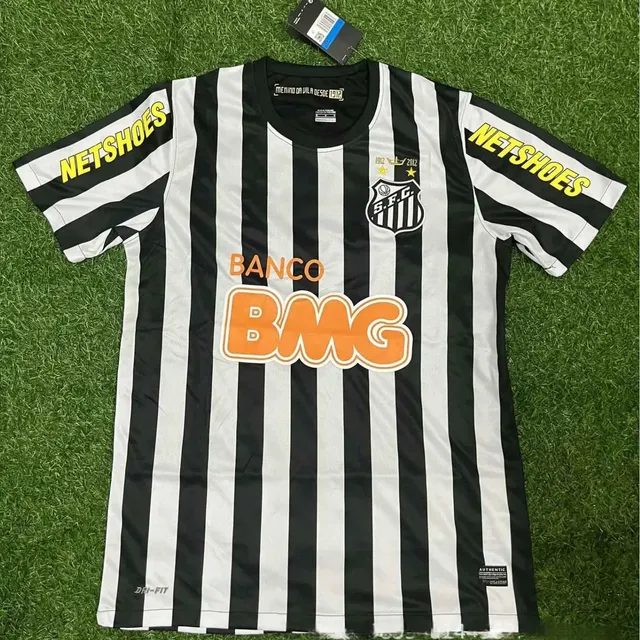 Santos FC × Nike Home Jersey Banco BMG Sponsor