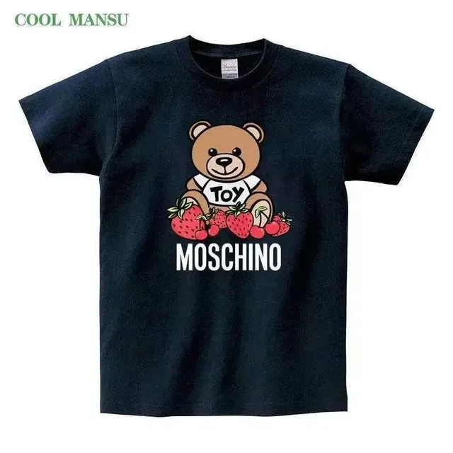 Moschino Graphic Tee Teddy Bear with Strawberries