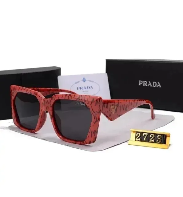 Prada Sunglasses Red Acetate with Black Print