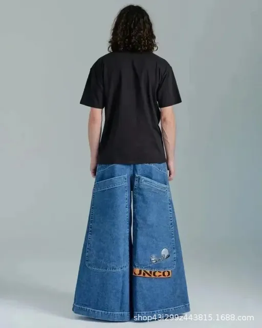 Wide-Leg Denim Trousers JNCO Patch