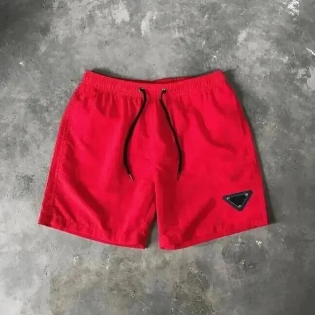 Prada Triangle Logo Shorts Solid Red