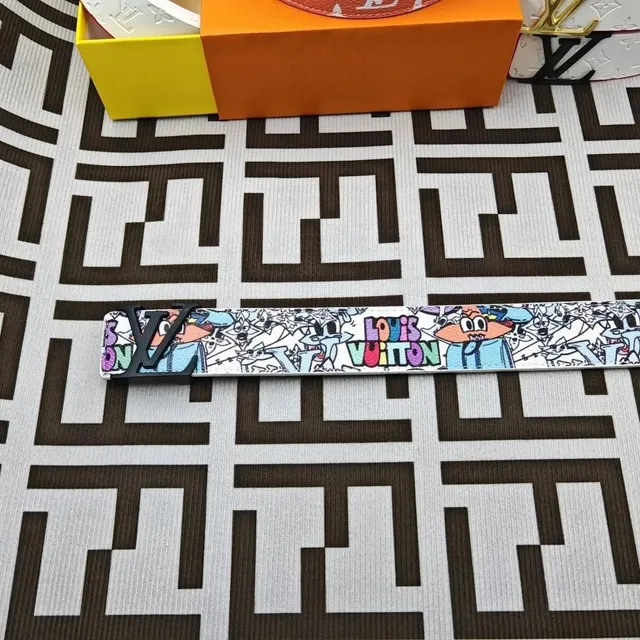 Louis Vuitton LV x KAWS Belt Graffiti Print
