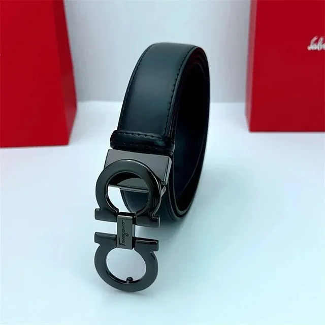 Ferragamo Gancini Belt Matte Black