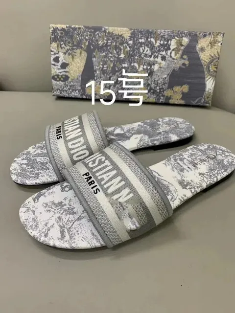 Dior sandals slippers Toile de Jouy Print