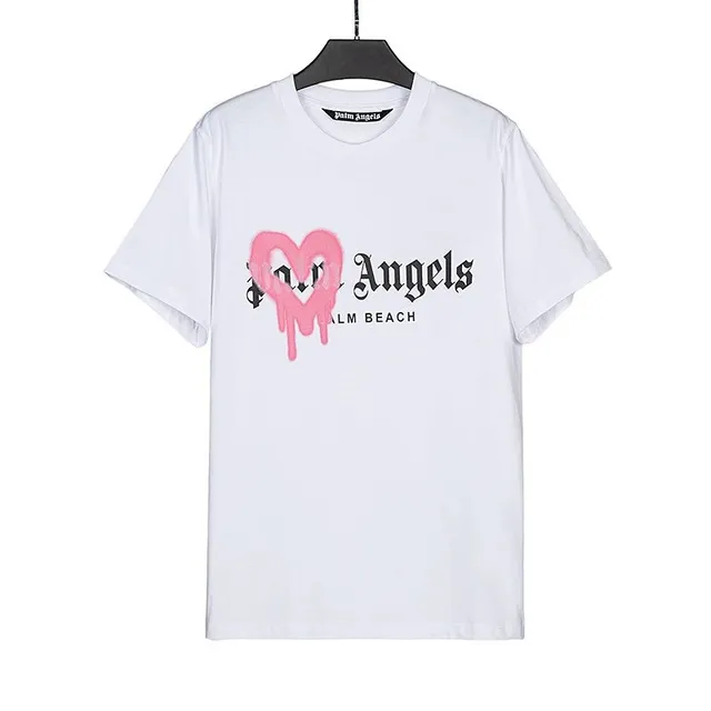 Palm Angels Graphic Tee Pink Heart Logo