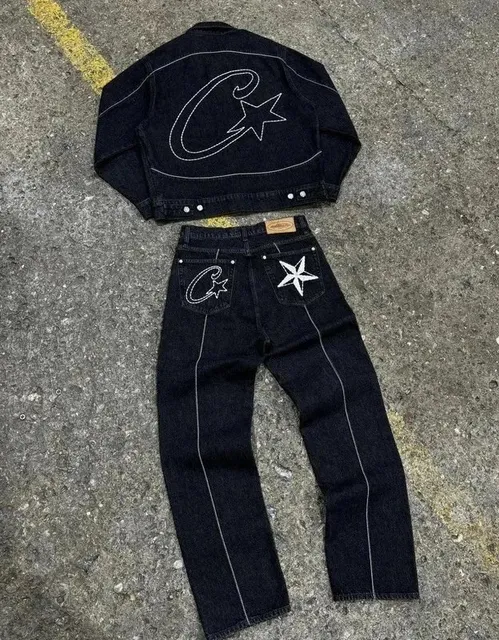 Corteiz Denim Jacket and Jeans Set