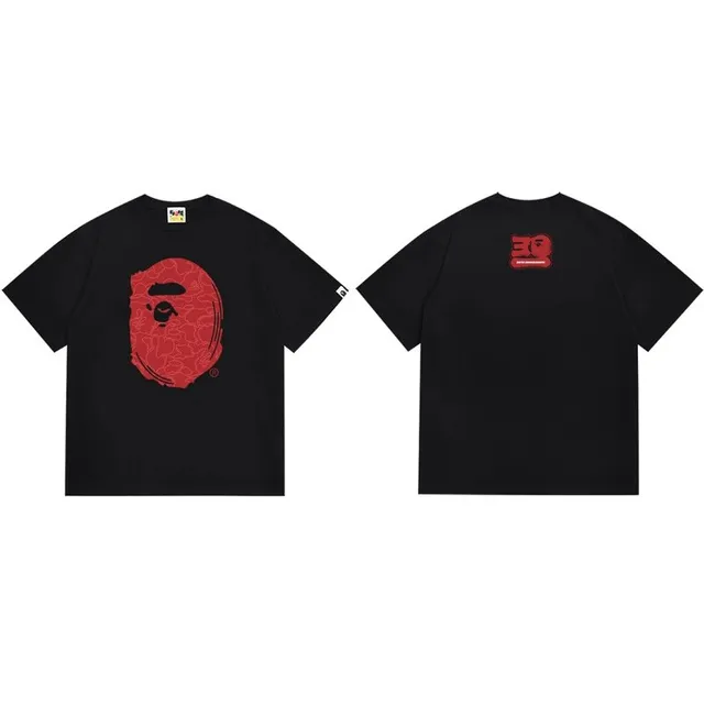 BAPE Shark Tee Red Camo Ape Head