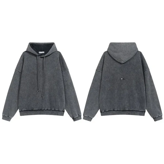 Acne Studios Oversized Hoodie Acid Wash Grey
