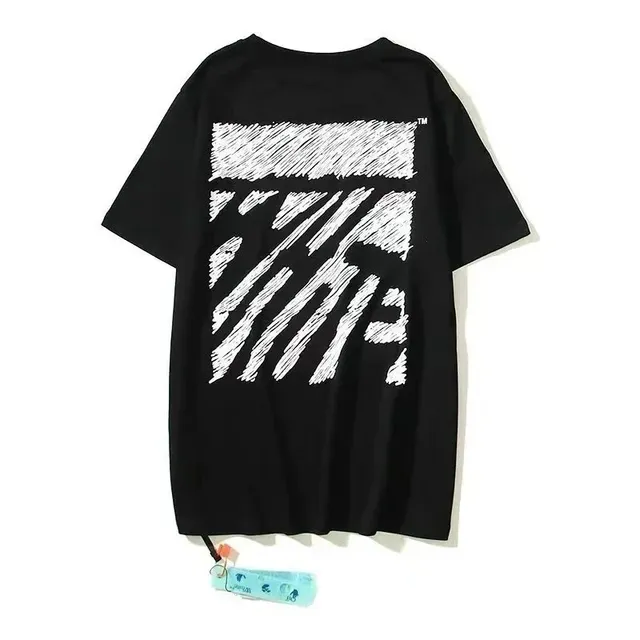 Off-White Arrow Graphic Tee Diagonal Stripe Print