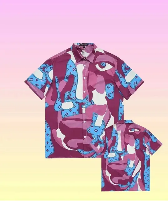 Louis Vuitton Short-Sleeve Shirt Abstract Face Print