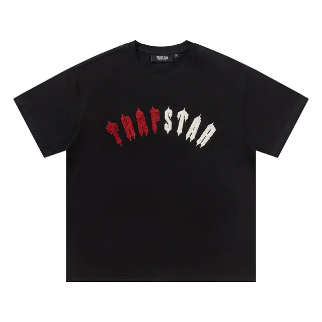Trapstar Logo T-Shirt Red and White Embroidered