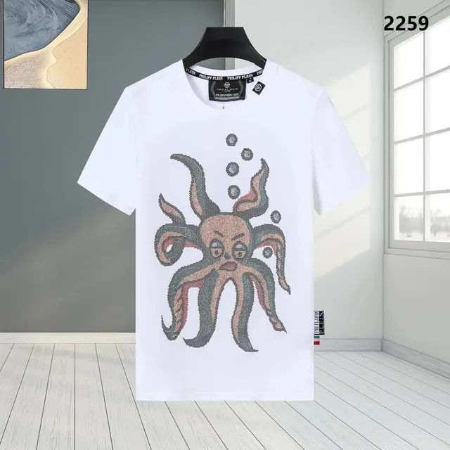 Philipp Plein Octopus Graphic T-Shirt Crystal-Embellished Octopus