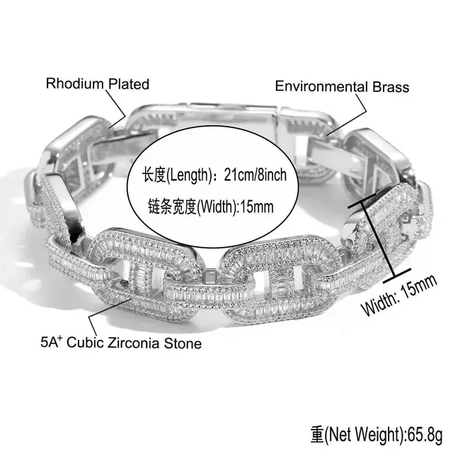 Chain Bracelet Cubic Zirconia Encrusted