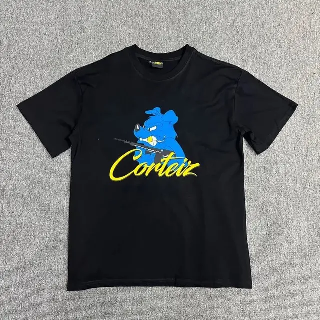 Corteiz Graphic T-Shirt Blue Dog with Rifle