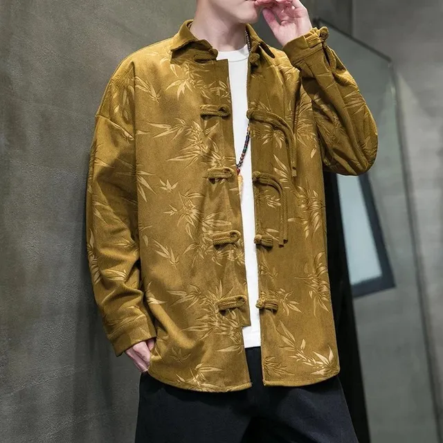 Comme des Garçons Mandarin Collar Jacket Bamboo Print