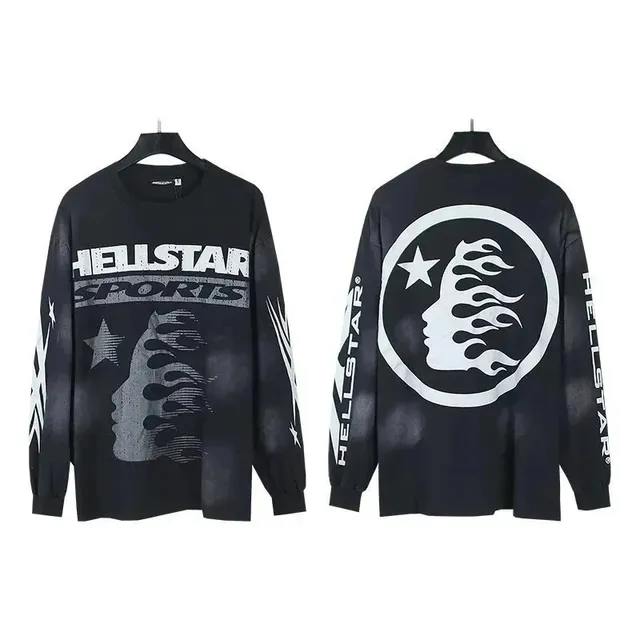 Hellstar Long Sleeve Tee Flame Face Graphic