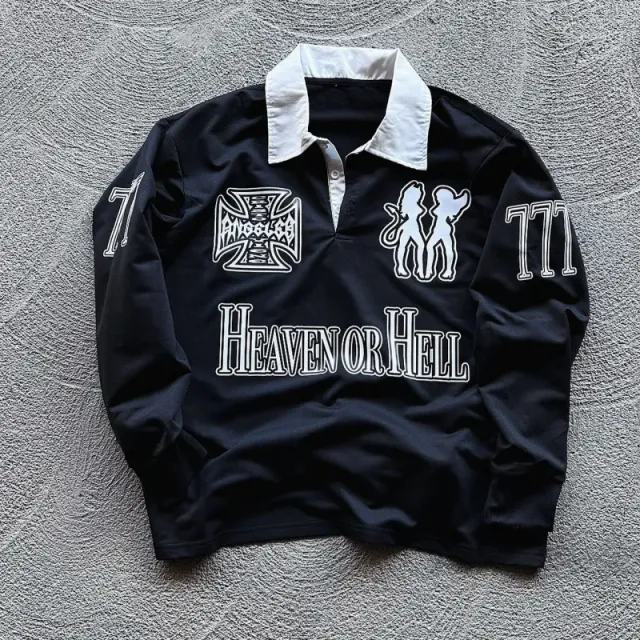 Cristo Viene Rugby Shirt Heaven or Hell Graphic