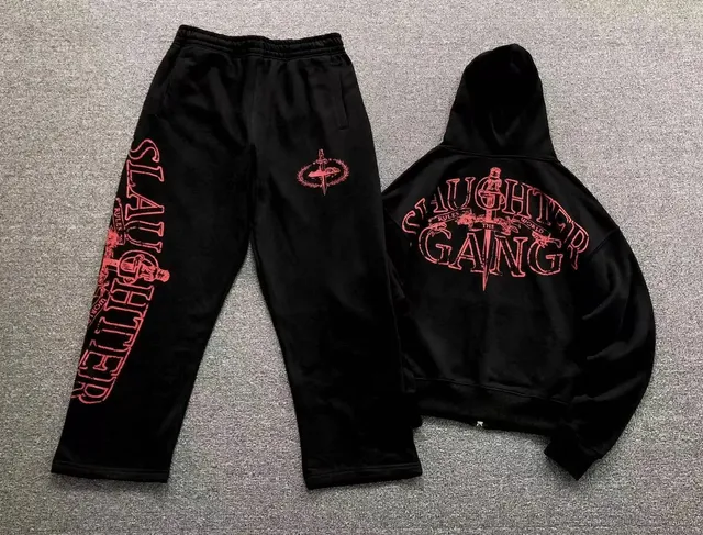 Hoodie and Joggers Set Slaughter Gang