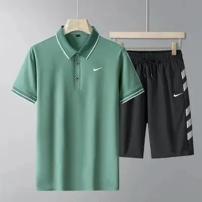 Nike Polo and Shorts Set Mint Green and Black
