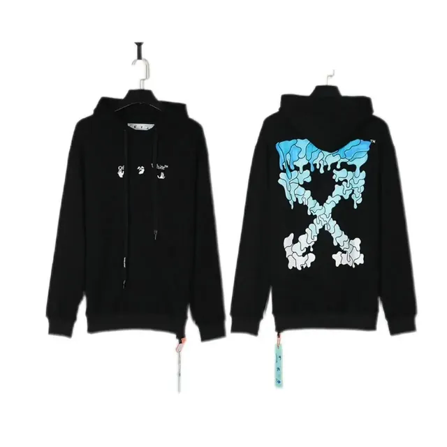 Off-White Zip-Up Hoodie Blue Melted Arrow