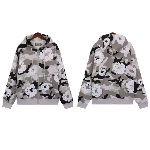 Gallery Dept. Floral Camo Zip-Up Hoodie Camouflage with White Floral Print